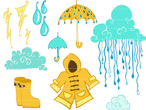 Items Similar To Rainy Day Digital Clip Art On Etsy