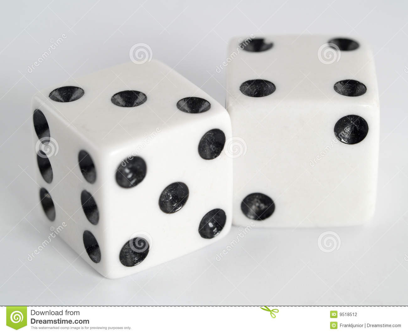 White Dice Black Dots Stock Photography   Image  9518512