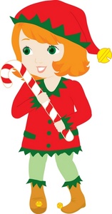 Christmas Clipart Image   Girl In An Elf Costume