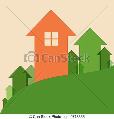 Clipart Vector Of Home Value House Values And Prices Up Vector