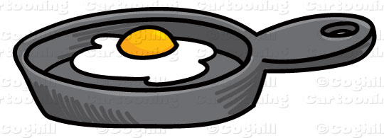 Cartoon Frying Pan   Egg Clipart Graphic   Royalty Free Vector Clip