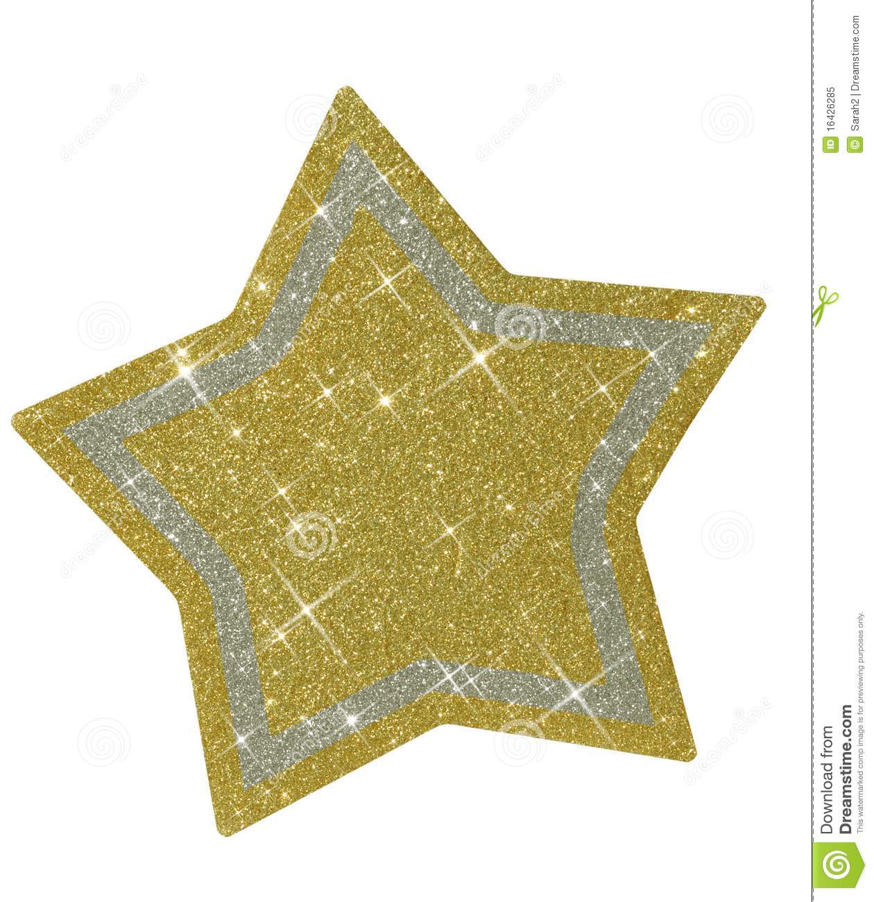 Christmas Glittery Star   Isolated Royalty Free Stock Photo   Image