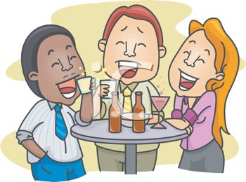 Of A Group Of Friends Having Drinks   Royalty Free Clip Art Picture
