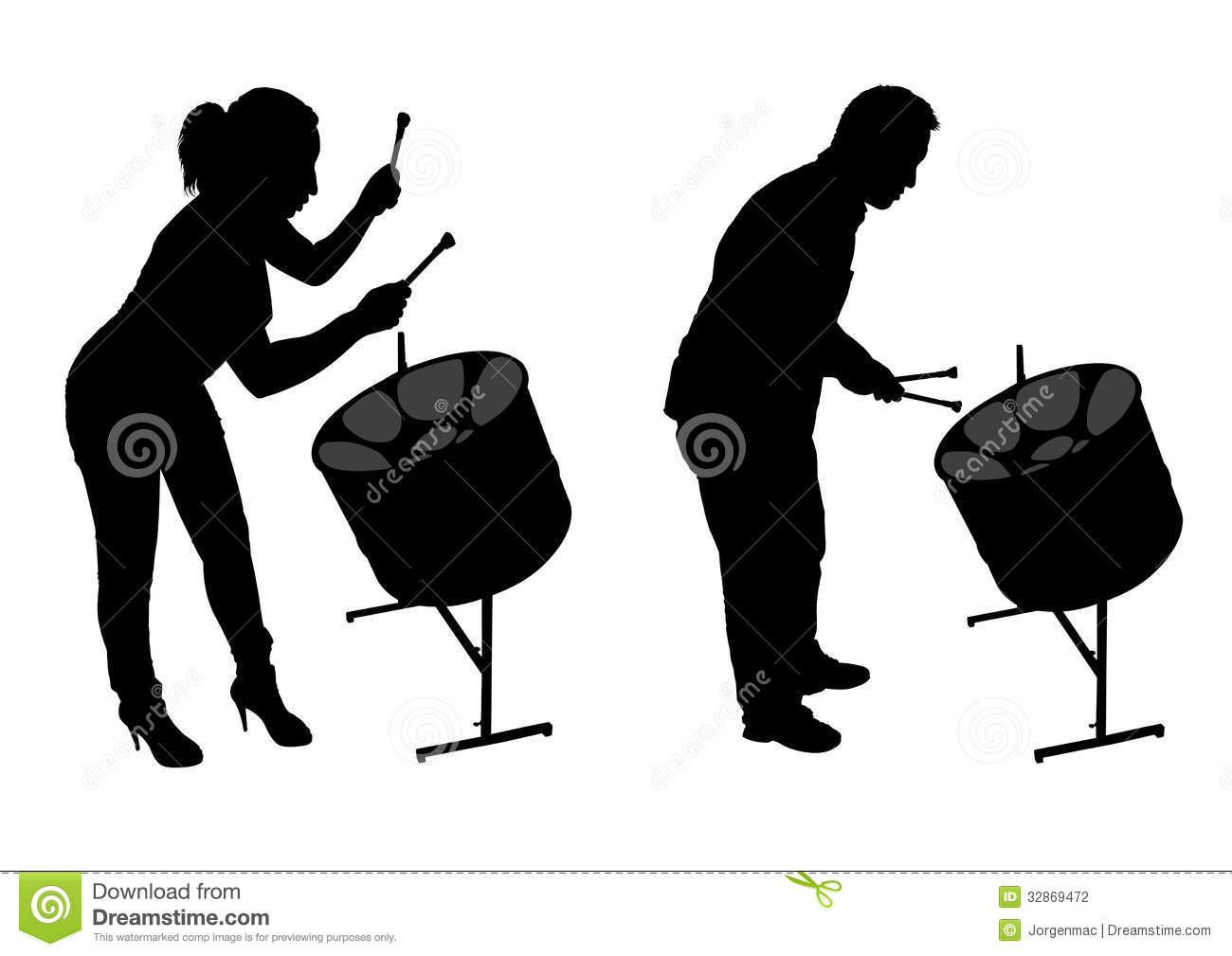 Steel Drum Players Silhouettes Stock Photography   Image  32869472
