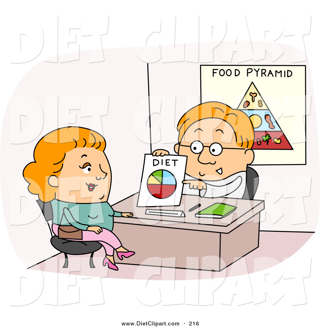 Diet Clip Art Of A Dietician Discussing A Womans Diet In His Office By