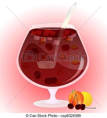 Eps Vectors Of Fruit Cup   On A Light Background Is A Glass Cup
