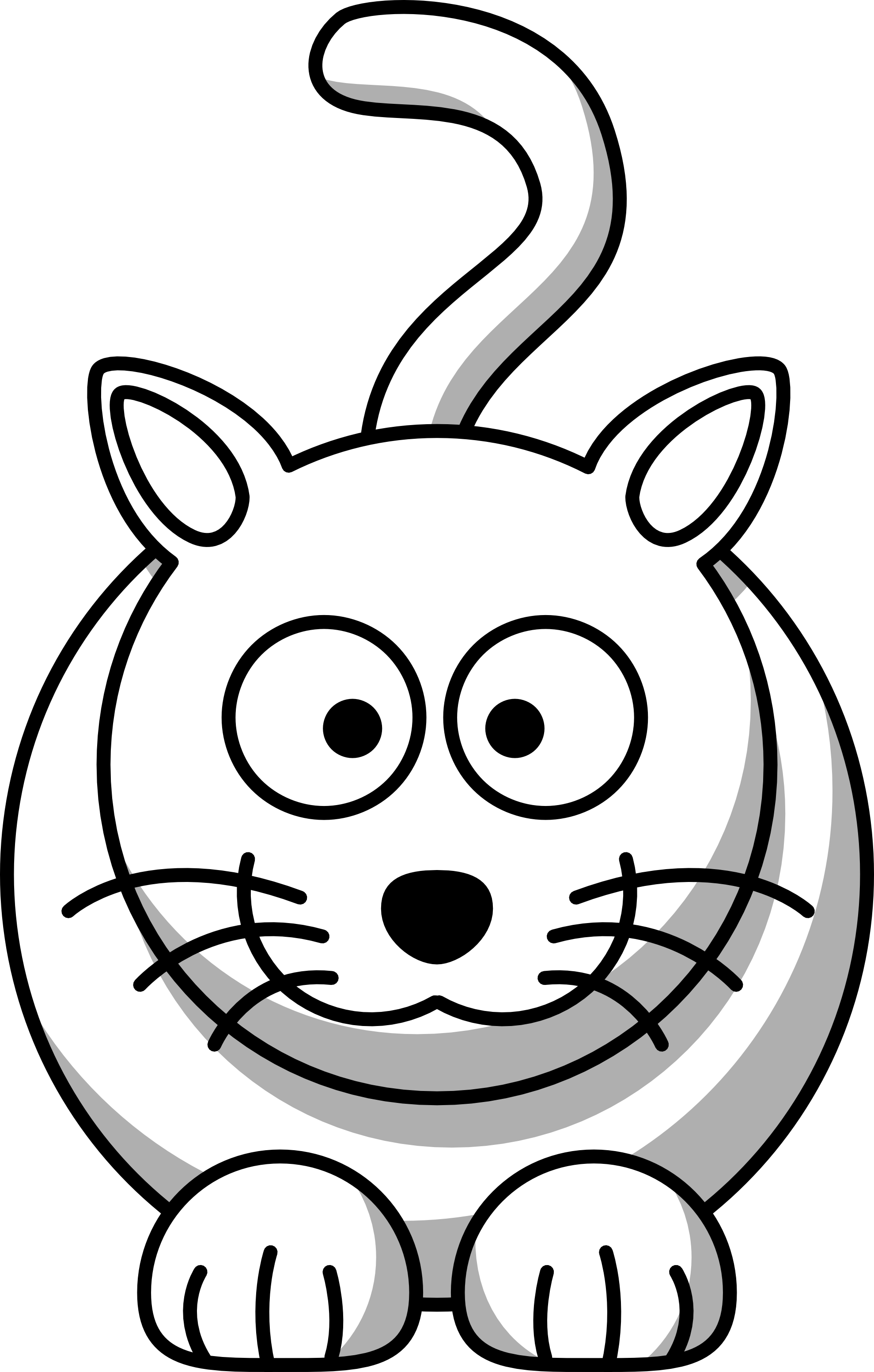 Lemmling Cartoon Cat Scalable Vector Graphics Svg Black White Line Art