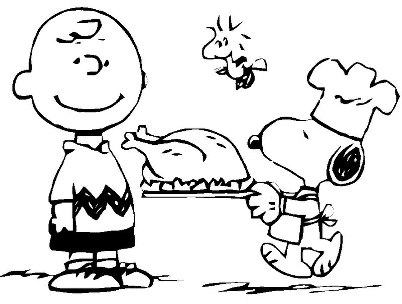Charlie Brown And Snoopy Thanksgiving Coloring Page From Child    