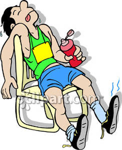 Exhausted Marathon Runner   Royalty Free Clipart Picture