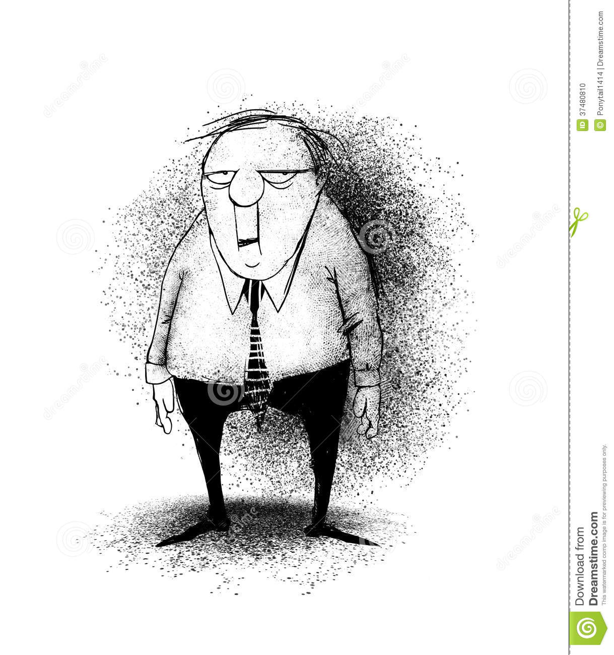 Funny Cartoon Of A Stressed Office Worker Or Businessman