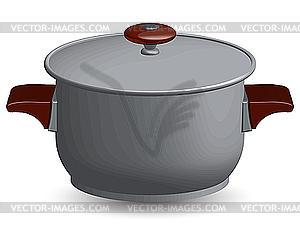 Stainless Steel Pan   Color Vector Clipart