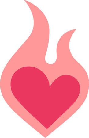 Flaming Heart Clip Art Illustration Of A Heart