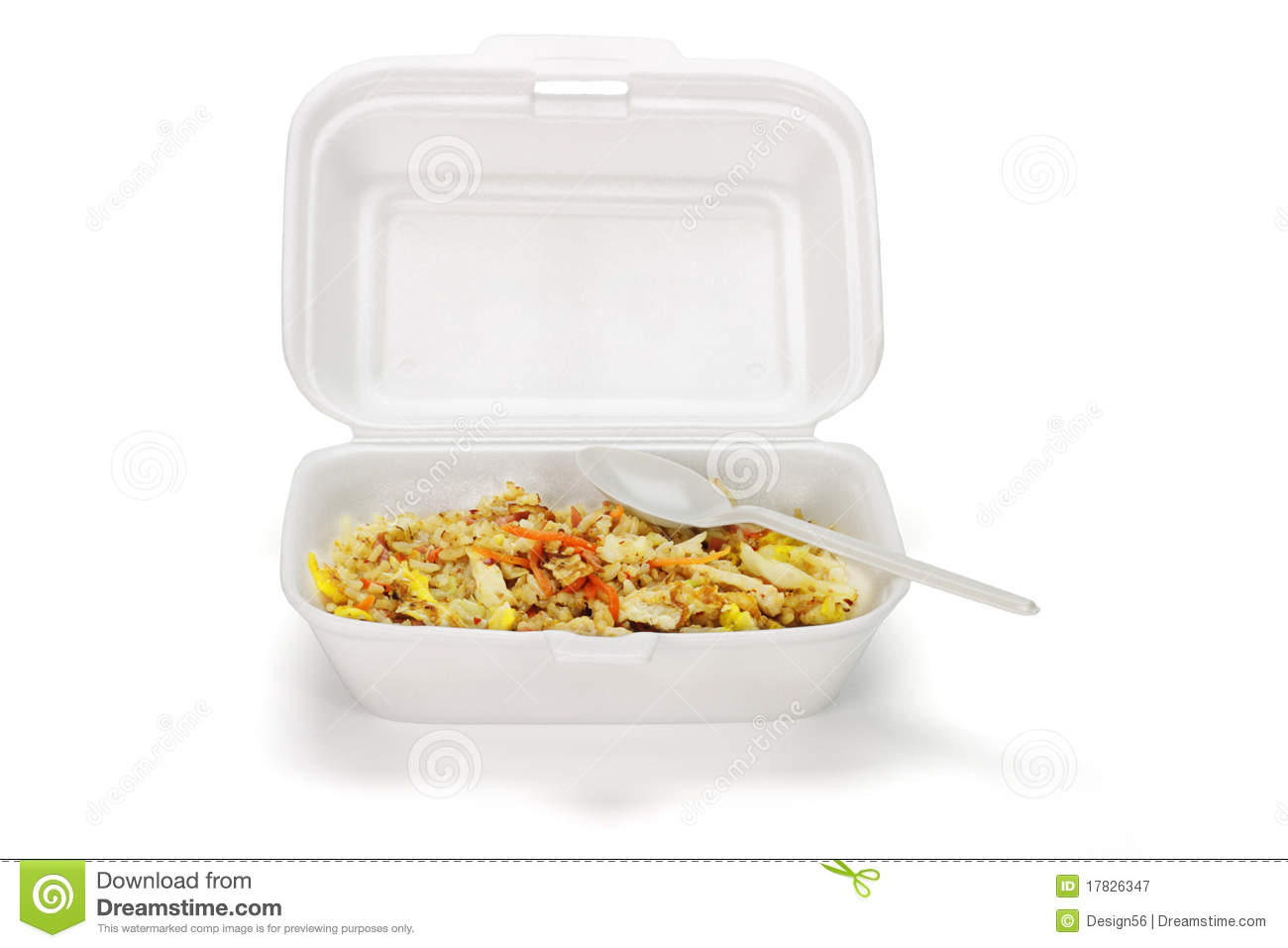 Fried Rice In Styrofoam Box Royalty Free Stock Photography   Image