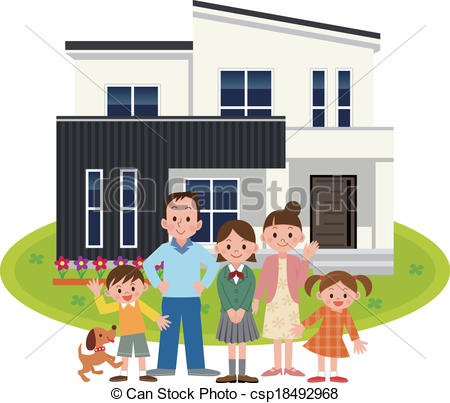 Family Home Clip Art Happy Family And My Home