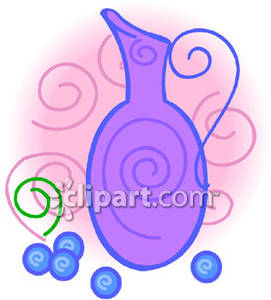 Juice Pitcher And Blueberries   Royalty Free Clipart Picture