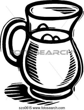 Of A Pitcher Of Milk In Black And White  Fotosearch   Search Clipart