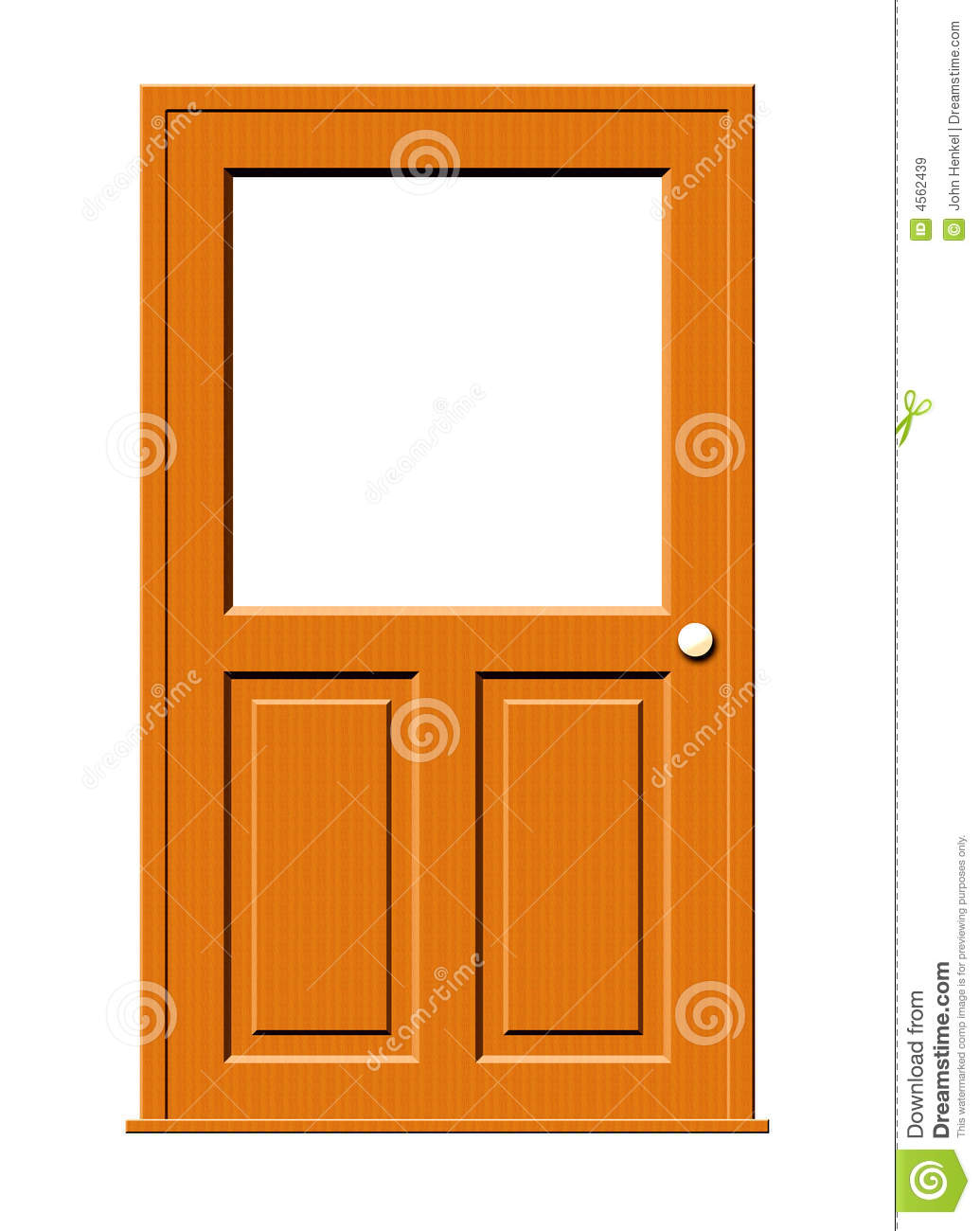 Wood Door With Blank Window Royalty Free Stock Images   Image  4562439