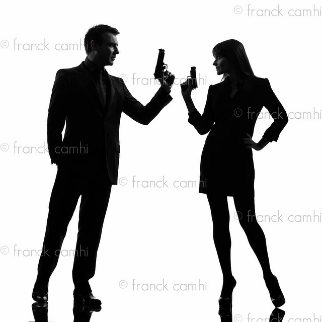 Couple Woman Man Detective Secret Agent Criminal Silhouette   Flickr