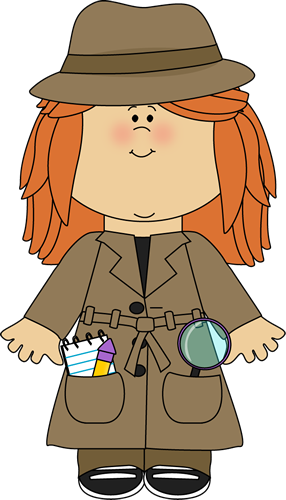 Girl Detective Clip Art Image   Girl Detective Wearing A Brown