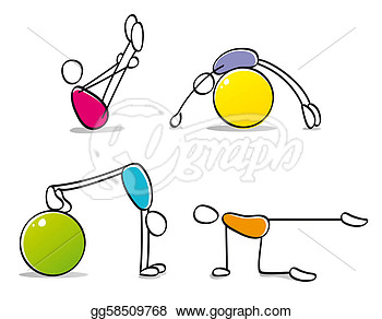 Men Practicing Fitness For Good Health  Clipart Drawing Gg58509768