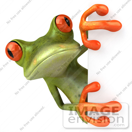 Royalty Free Clipart Picture Of A Cute 3d Red Eyed Tree Frog Looking