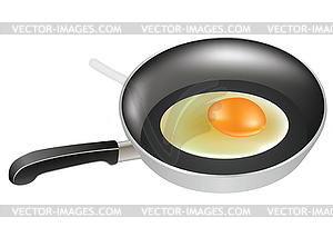 Egg In A Frying Pan   Vector Clip Art