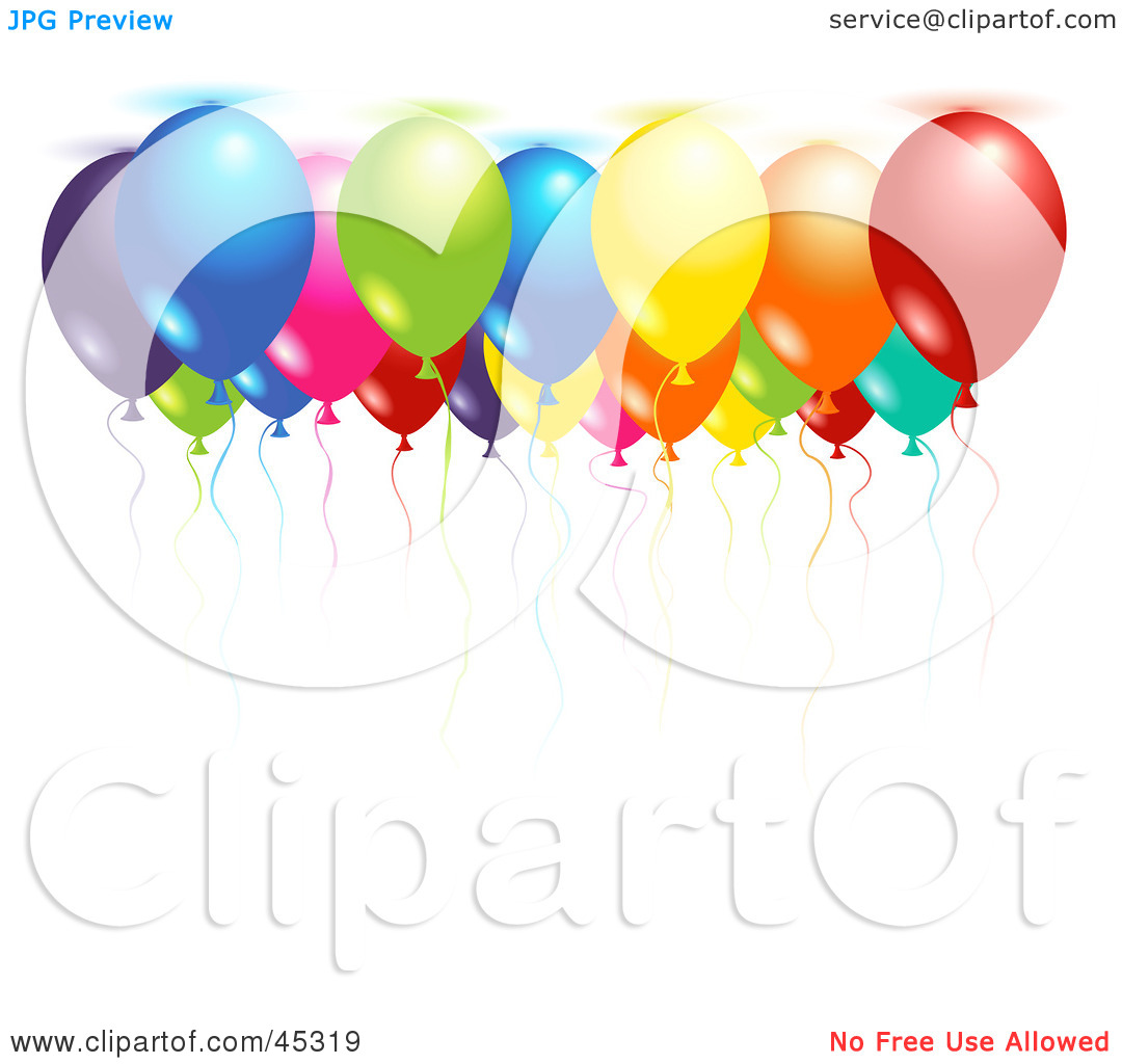 Royalty Free  Rf  Clipart Illustration Of Colorful Helium Filled
