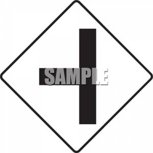 Black And White Road Junction Sign   Royalty Free Clipart Picture