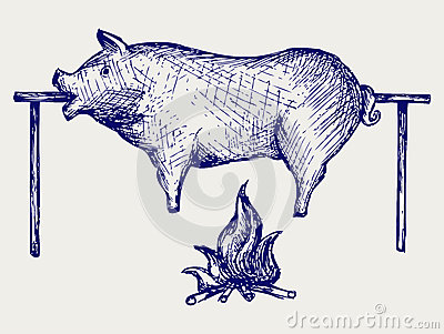 Funny Pig Roast Clip Art Roasted Pig 28588339 Jpg