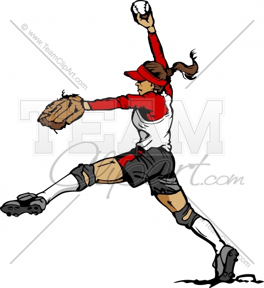 Softball Pitcher Clipart Graphic In An Easy To Edit Vector Format 