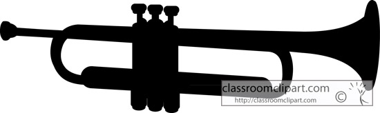 Trumpet Musical Instrument Silhouette   Classroom Clipart