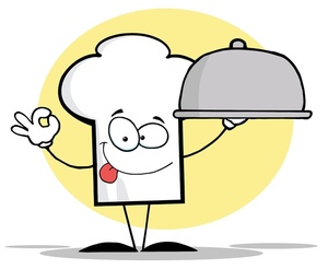 Chef S Hat Holding A Silver Serving Tray Clipart Image By Chud Tsankov