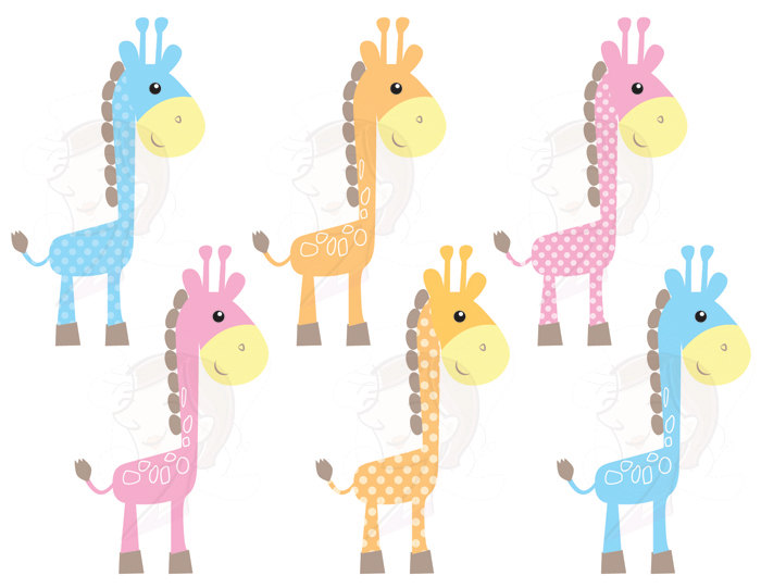 Cute Giraffe Clip Art Baby Giraffe Animals By Maypldigitalart
