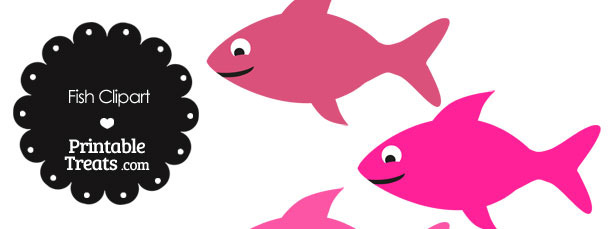 Fish Clipart In Shades Of Pink   Printable Treats Com
