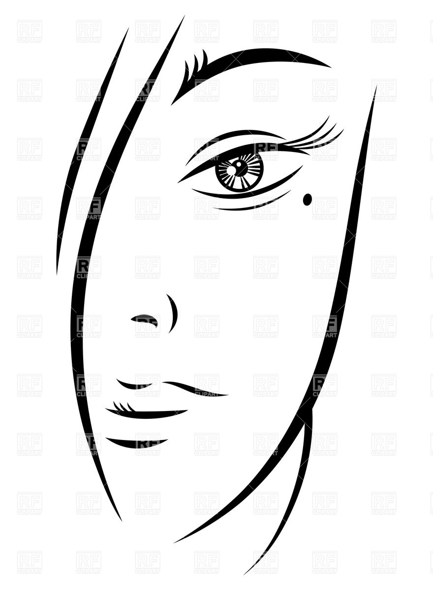 Woman Face Outline Template