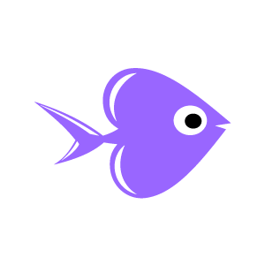 Graphic Design Of Heart Clipart   Purple Fish Swimming With White
