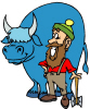 Paul Bunyan And Babe For Return Address Labels