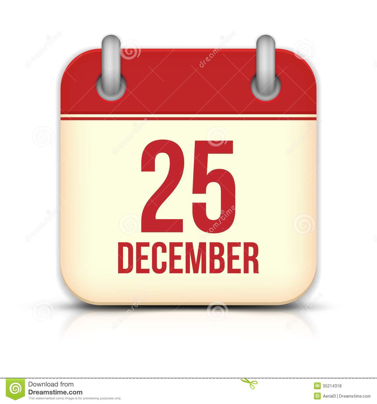 Christmas Day Calendar Icon  25 December  Vector Illustration  This Is