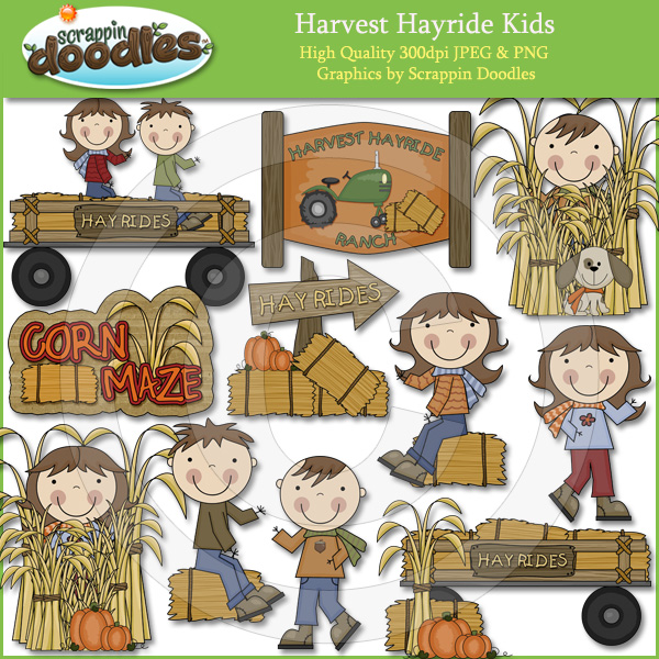 Fall Hayrides Clipart Harvest Hayride Kids Clip Art