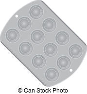 Muffin Pan   Steel Pan For Baking Mini Muffins Vector