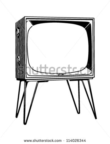 Tv Set   Retro Clipart Illustration   Stock Vector