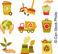 Ecology And Waste Icon Set   Ecology And Waste Colored Icons