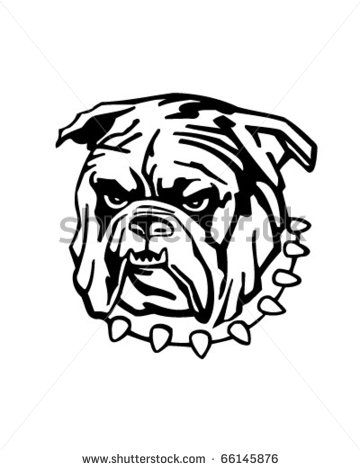 Mean Bulldog   Retro Clipart Illustration   66145876   Shutterstock