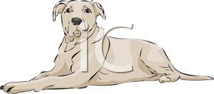 Tan Dog Lying Down   Royalty Free Clipart Picture