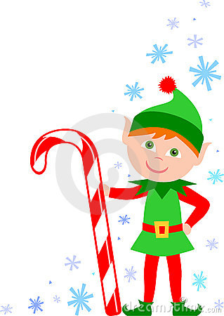 Elf With Candy Cane Eps Royalty Free Stock Photo   Image  16417285