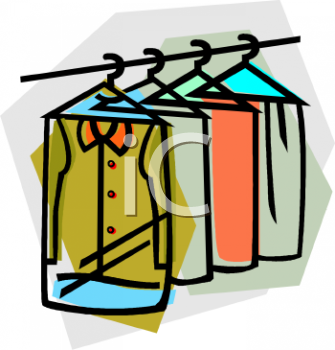 Royalty Free Clip Art Image  Clothes At A Dry Cleaners