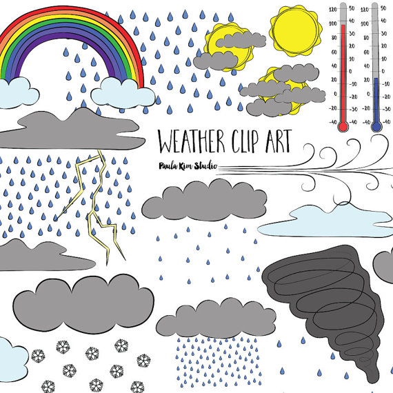 Digital Download Weather Clipart Commercial Use Weather Clip Art    