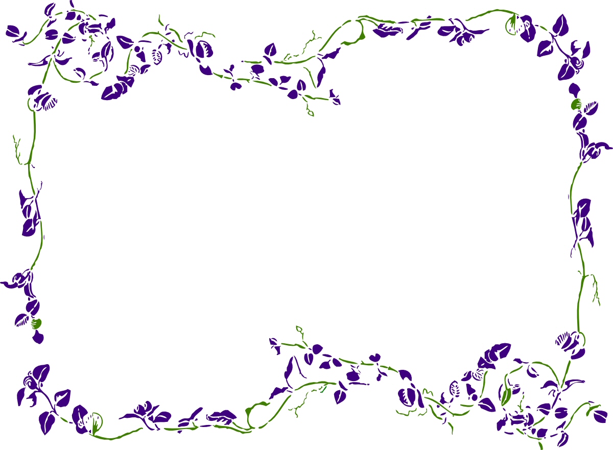 Free Purple Floral Border Clipart