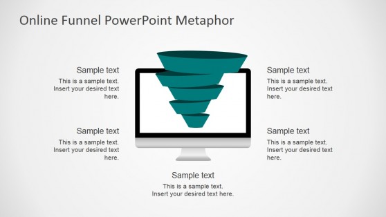 Online Sales Funnel Metaphor Shapes For Powerpoint   Slidemodel