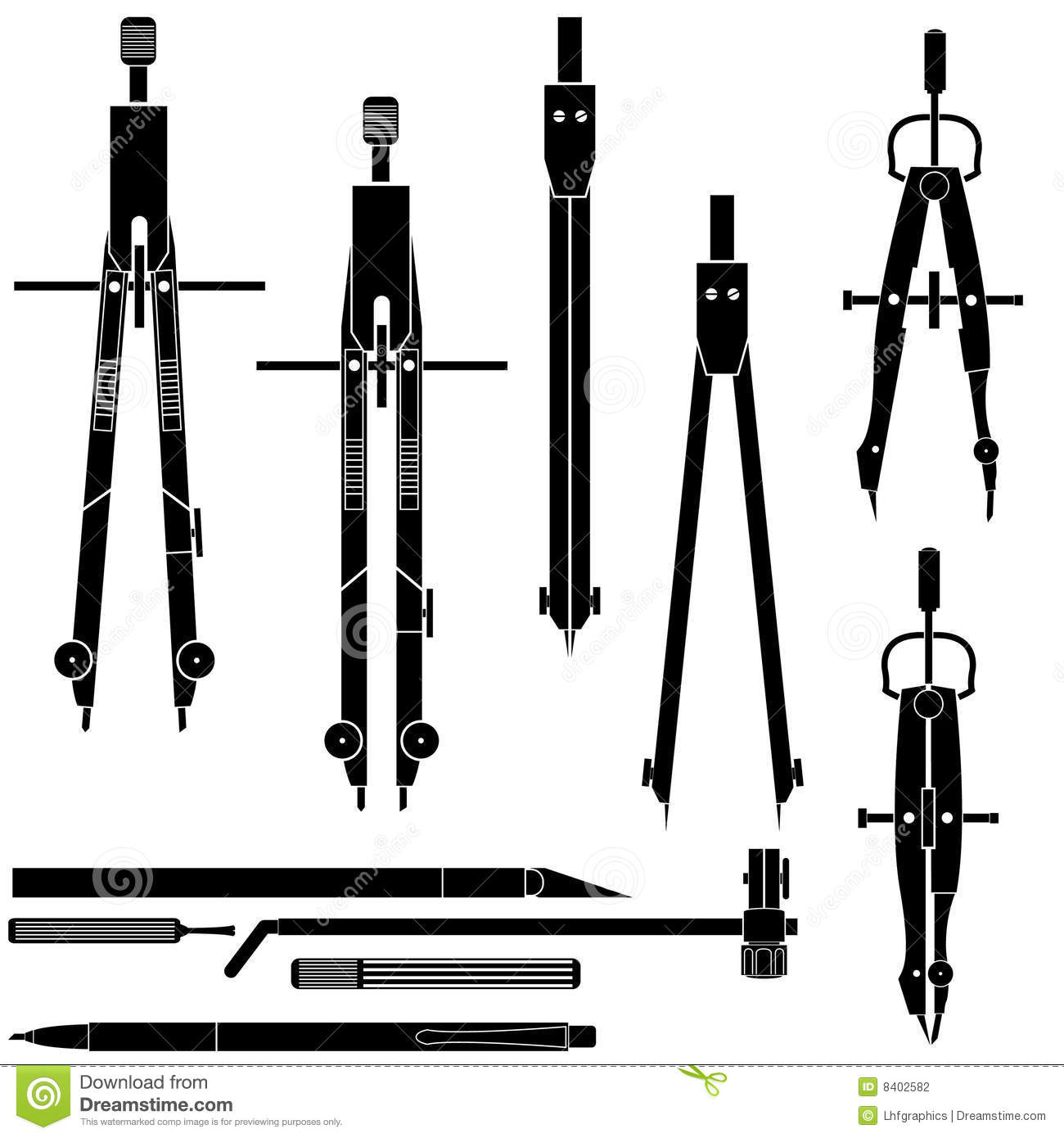 Illustration Of A Compasses Used For Drafting And Engineering Drawing